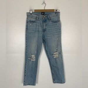 BDG Dad Slim Taper Fit Women's Jeans Size 30X30 Distressed Light Wash Blue